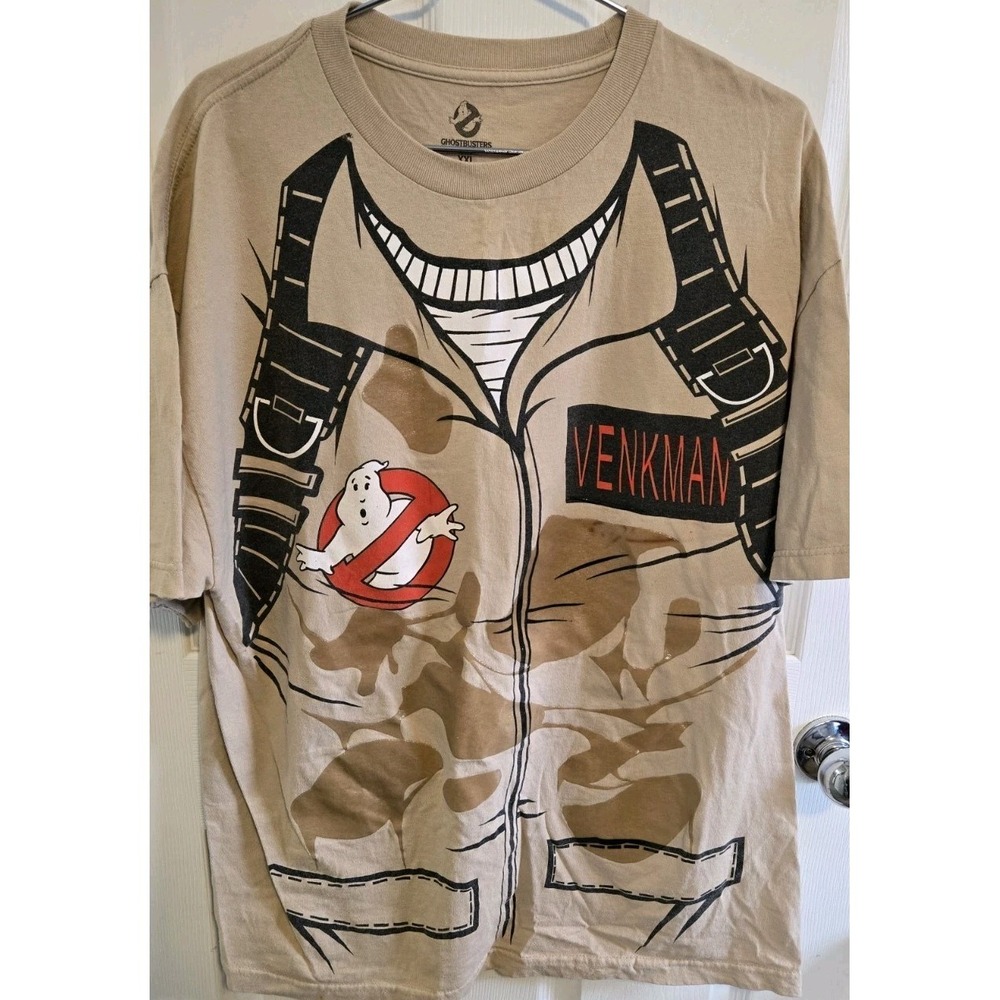 Ghostbusters Venkman T Shirt XXL Y2K 3D Slime Gel Graphic Costume Movie Tee Cos